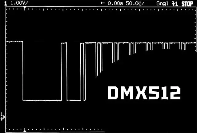 Протокол DMX512 снятый с оcцислографа
